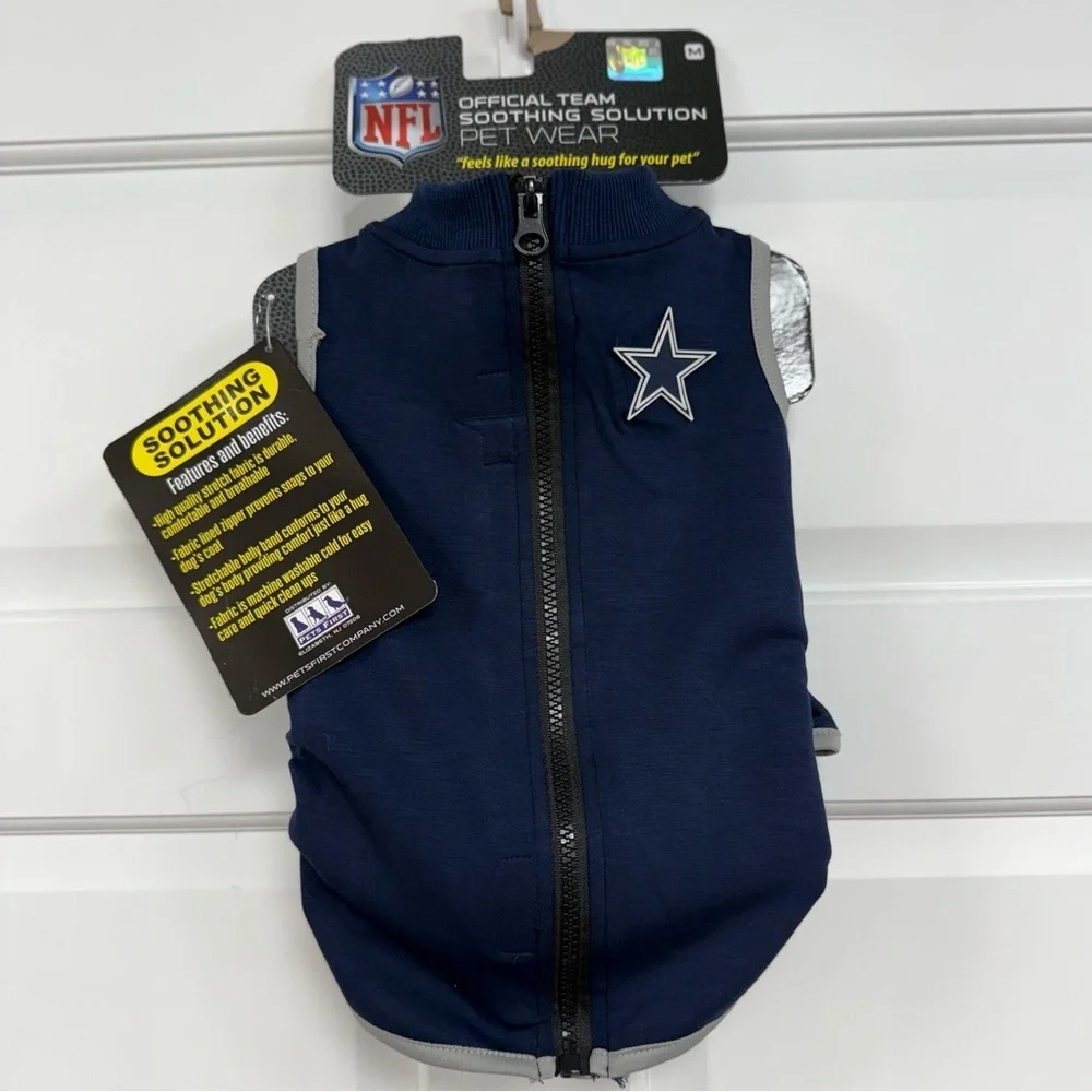NWT Pets DALLAS COWBOYS Dog Soothing Solution Vest M Dogs Anxiety Calming Coat